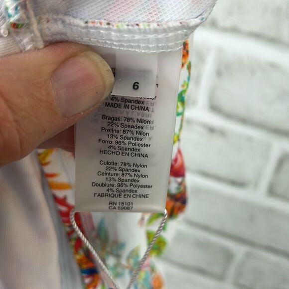 BLEU ROD BE AT TIE® 2 Piece Bathing Suit Pineapple Print Swimsuit Size 6 HiWaist - Picture 7 of 10
